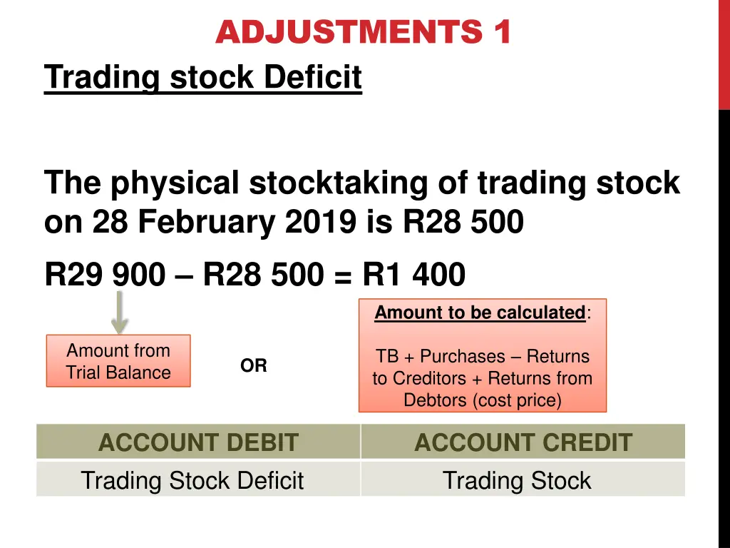 adjustments 1