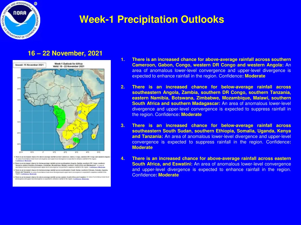 week 1 precipitation outlooks