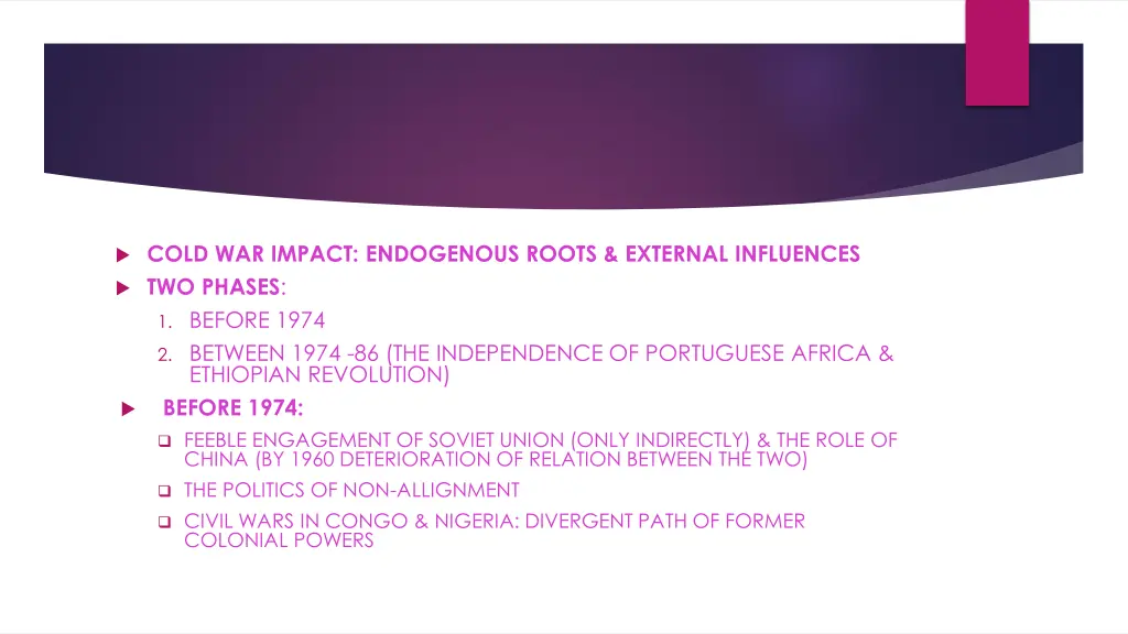 cold war impact endogenous roots external