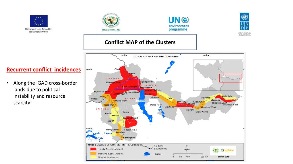 conflict map of the clusters