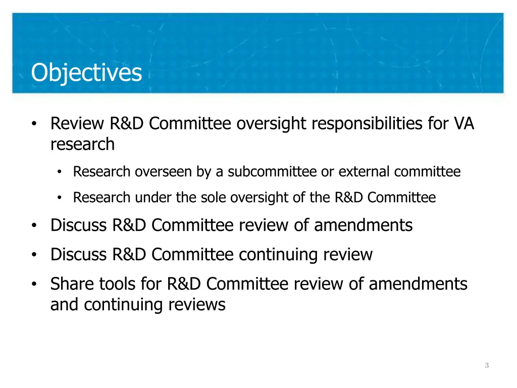 objectives