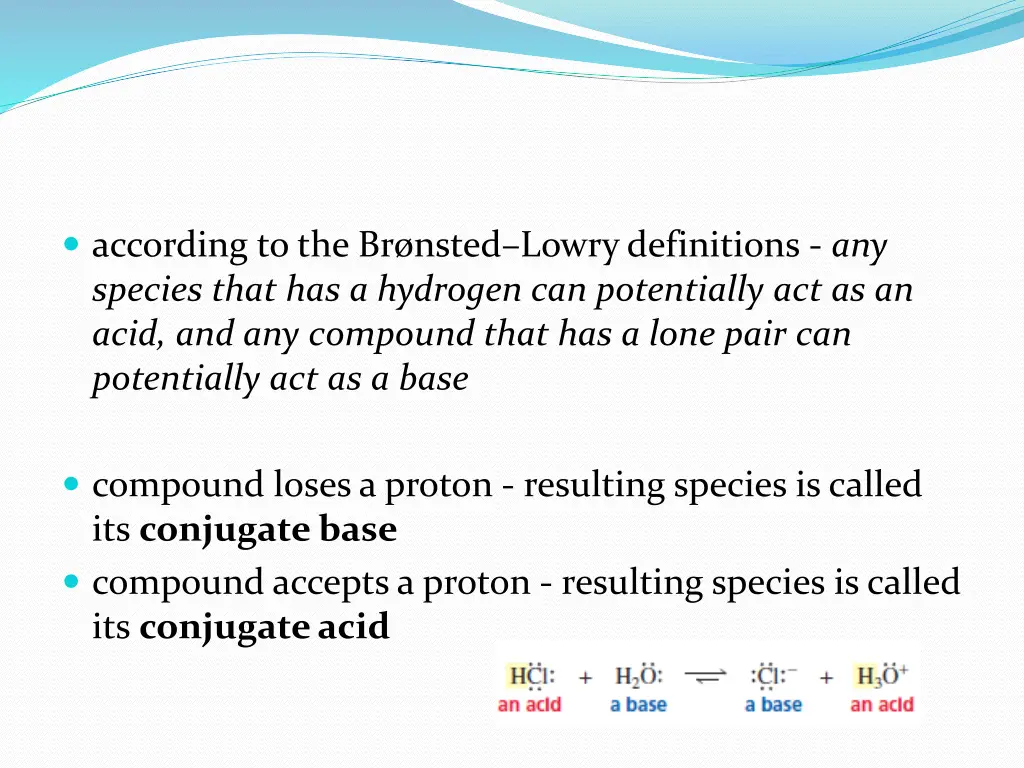 according to the br nsted lowry definitions