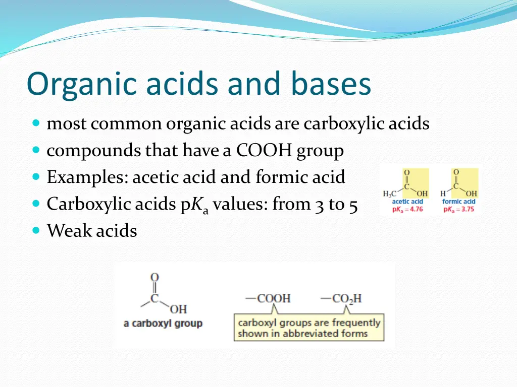 organic acids and bases