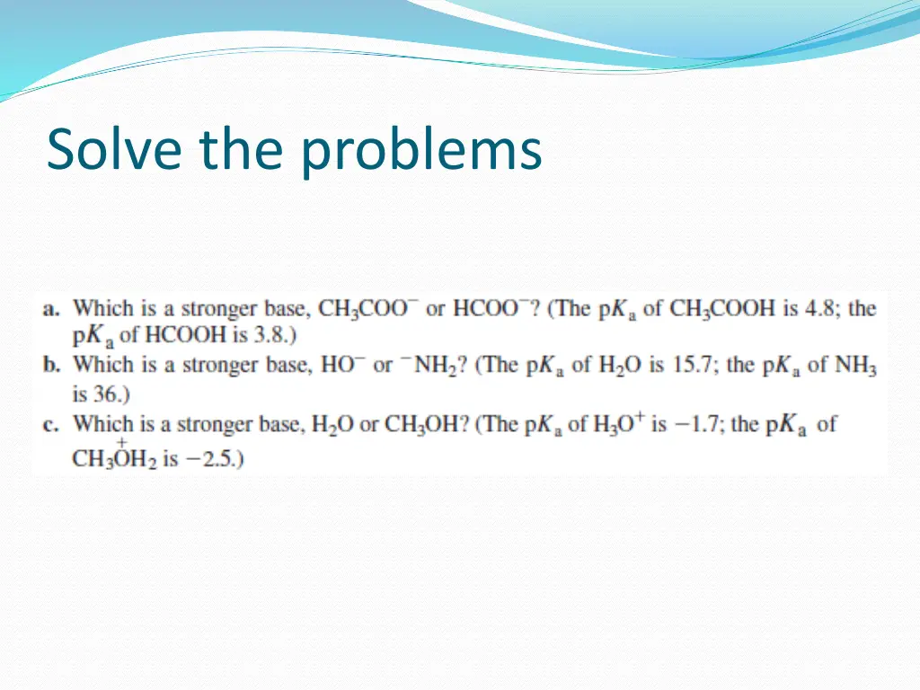 solve the problems