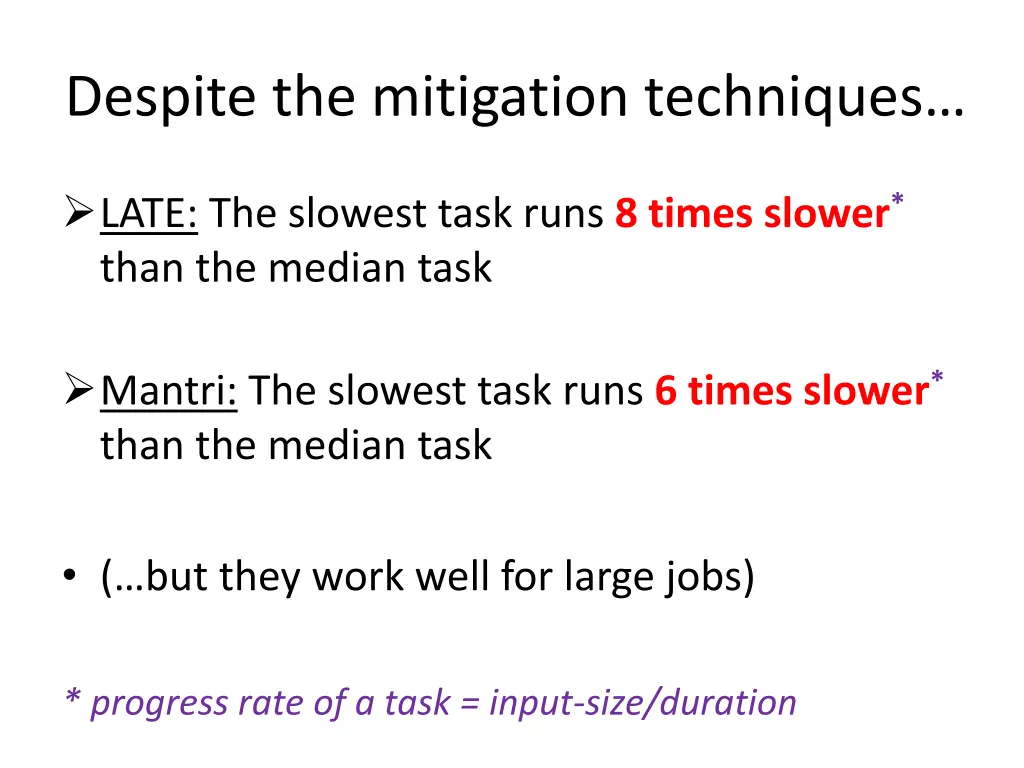 despite the mitigation techniques