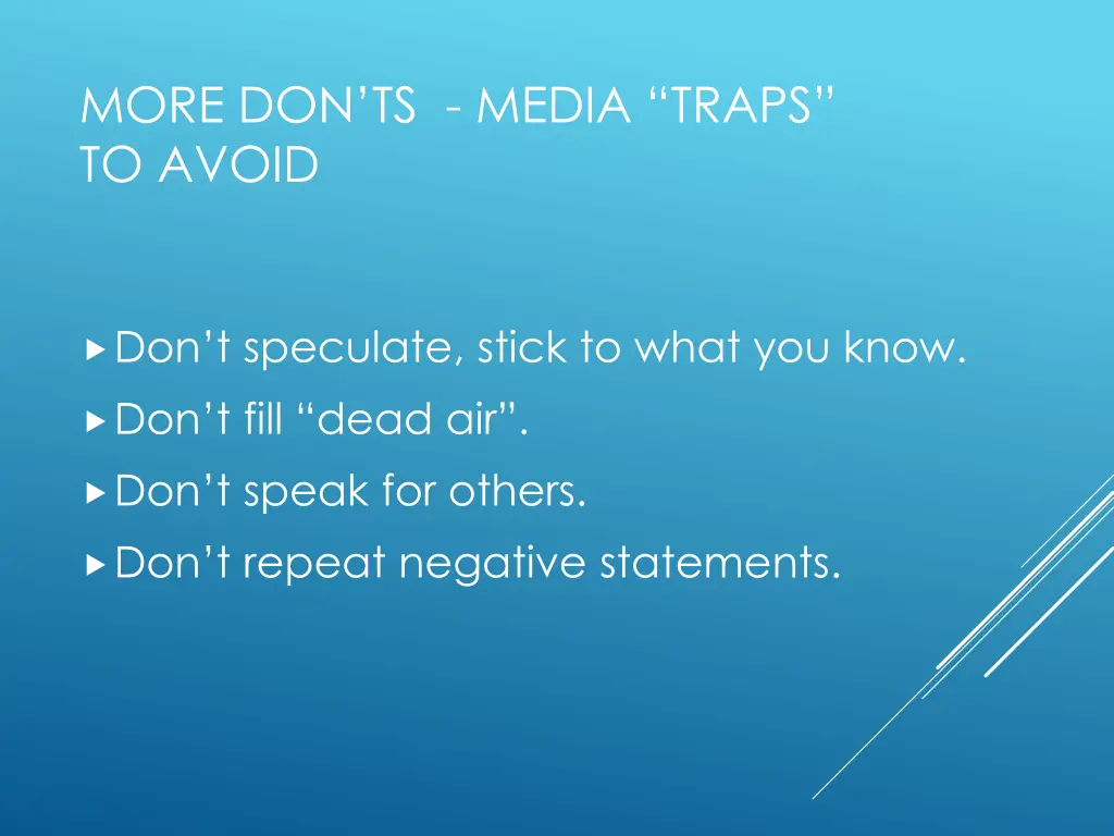 more don ts media traps to avoid