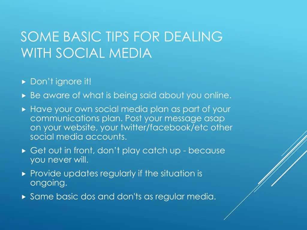some basic tips for dealing with social media