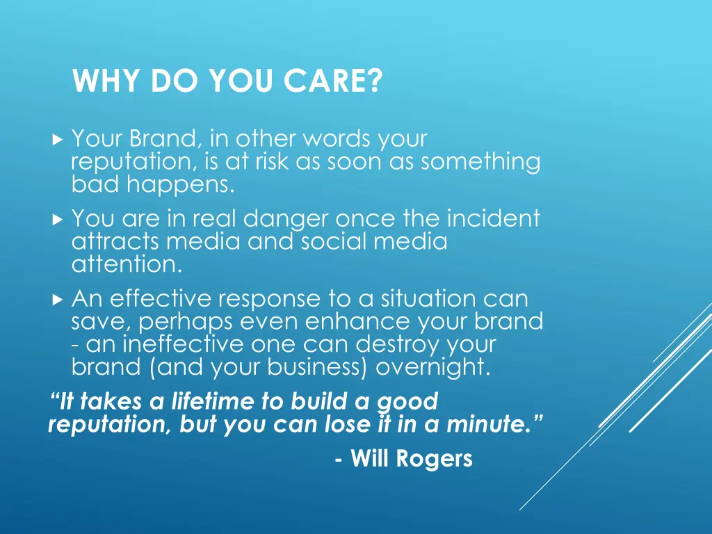 why do you care