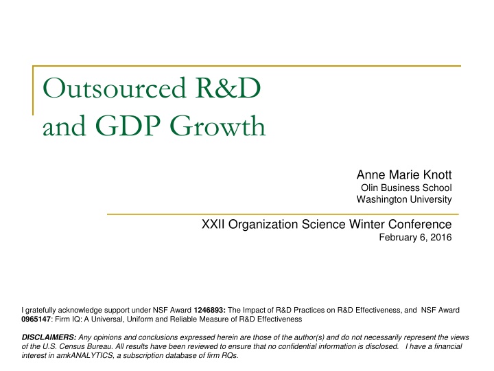 outsourced r d and gdp growth