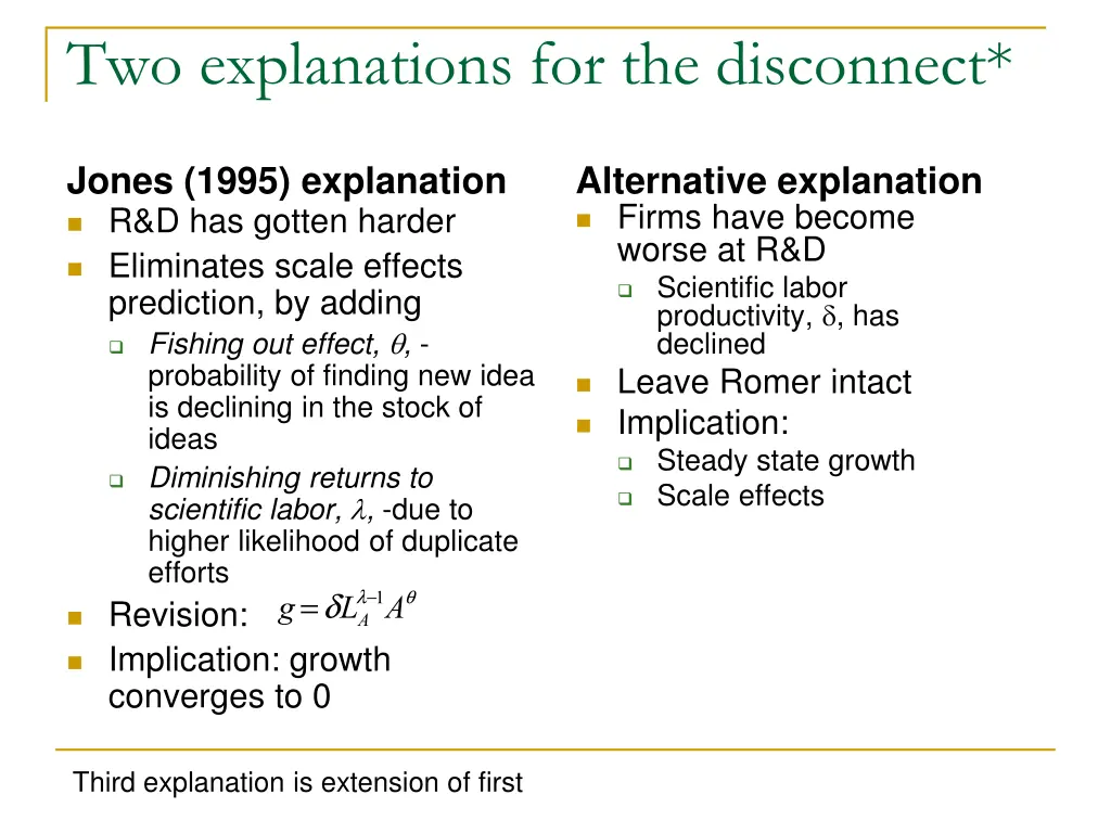 two explanations for the disconnect