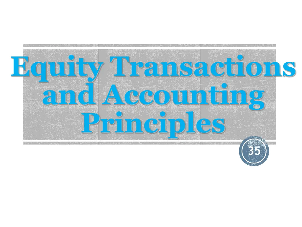 equity transactions and accounting principles