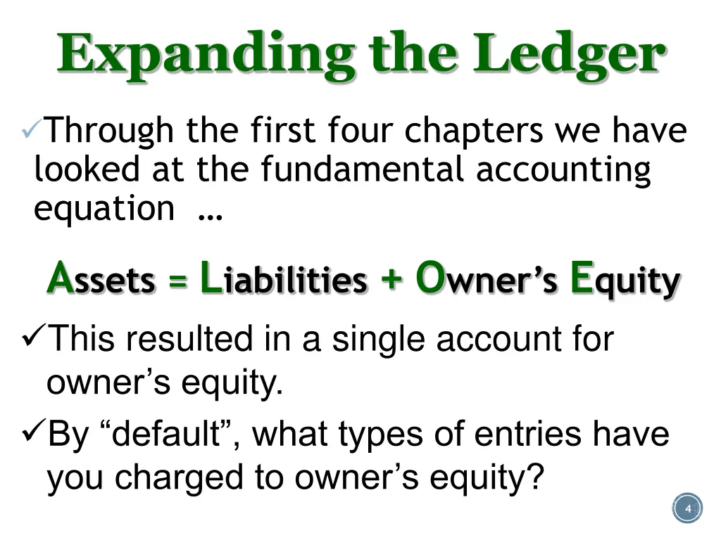 expanding the ledger 1