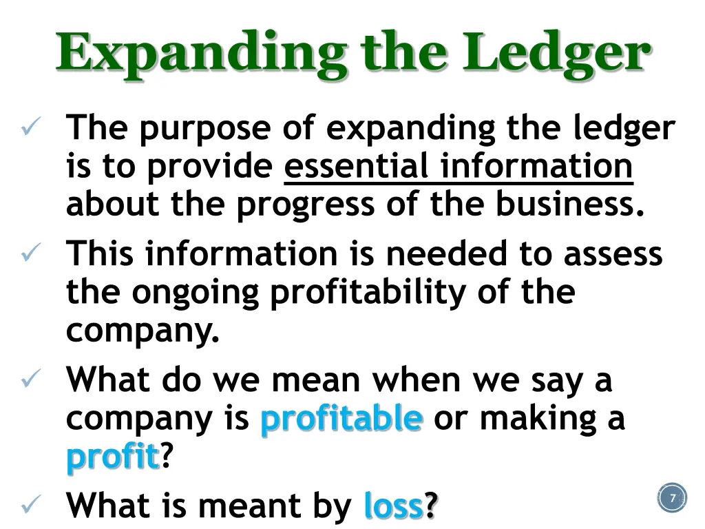 expanding the ledger 3