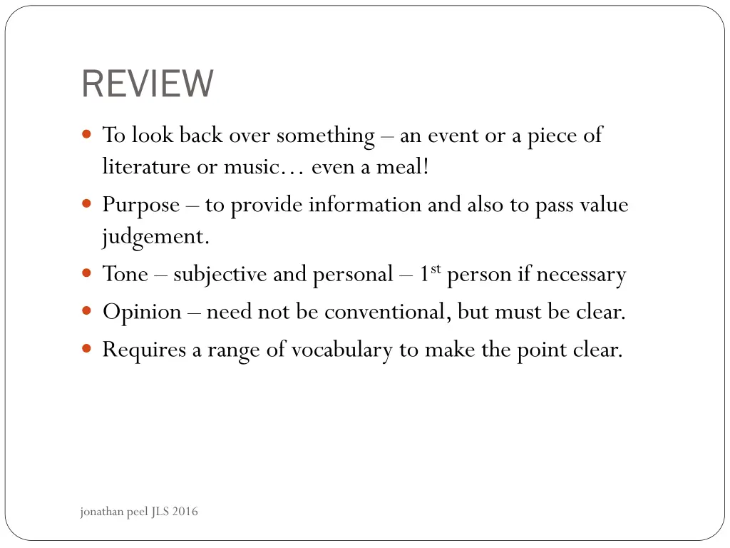 review