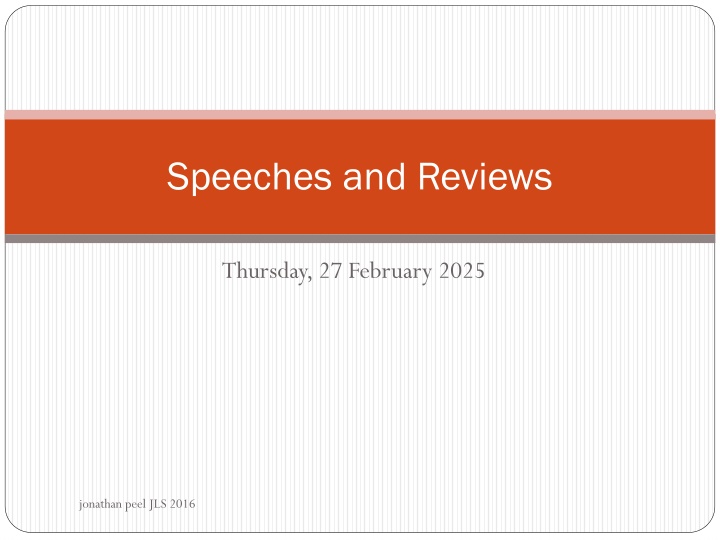 speeches and reviews