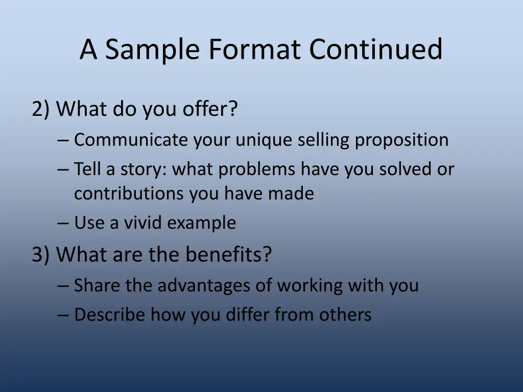 a sample format continued