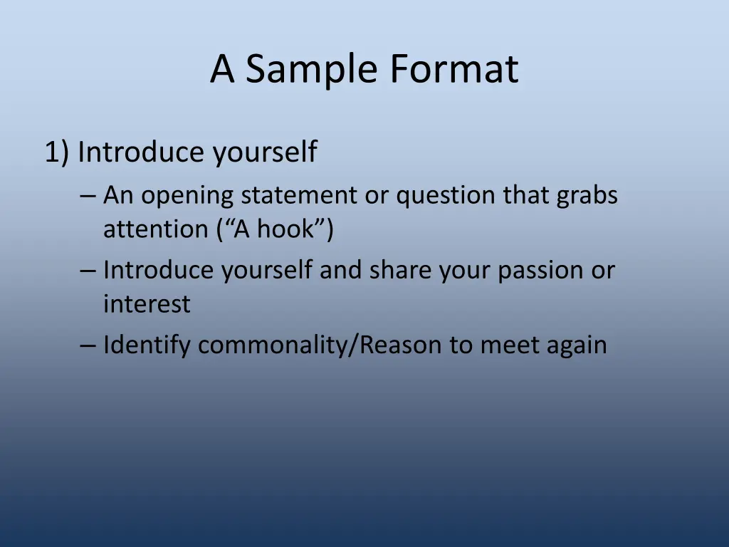 a sample format