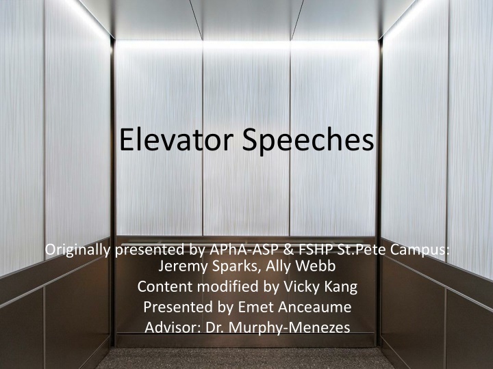 elevator speeches