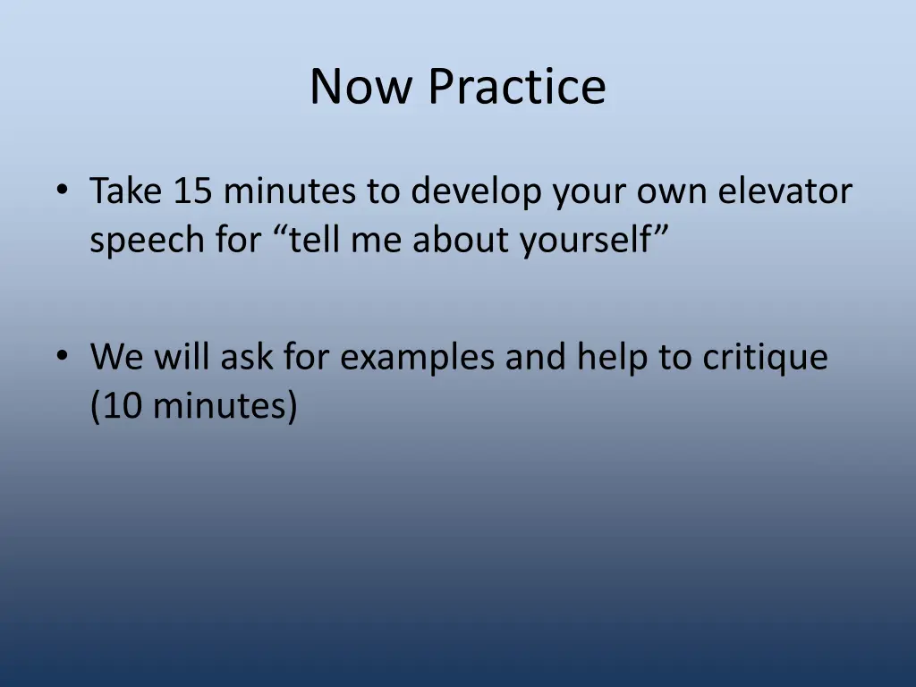 now practice