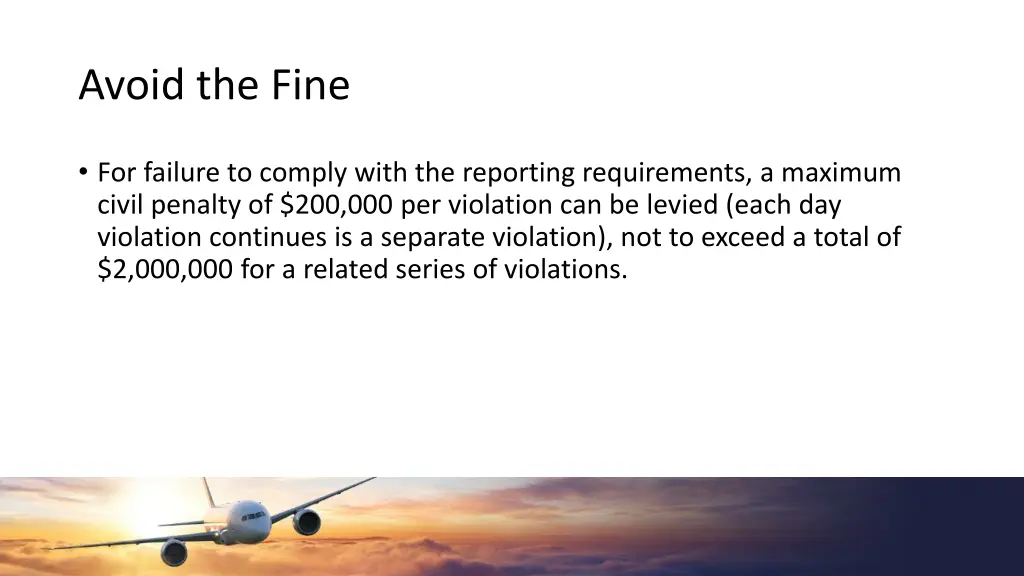 avoid the fine