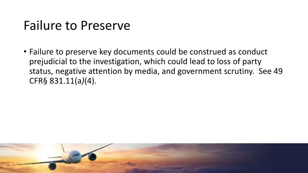failure to preserve