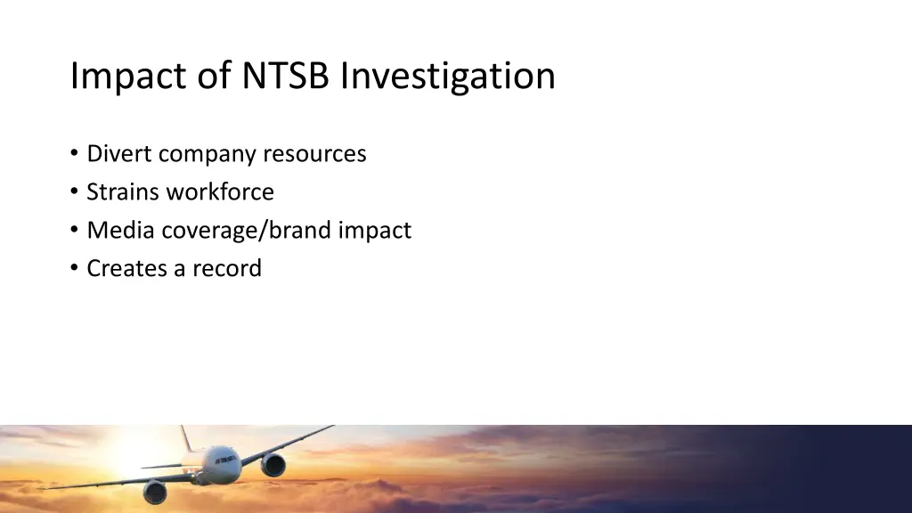 impact of ntsb investigation