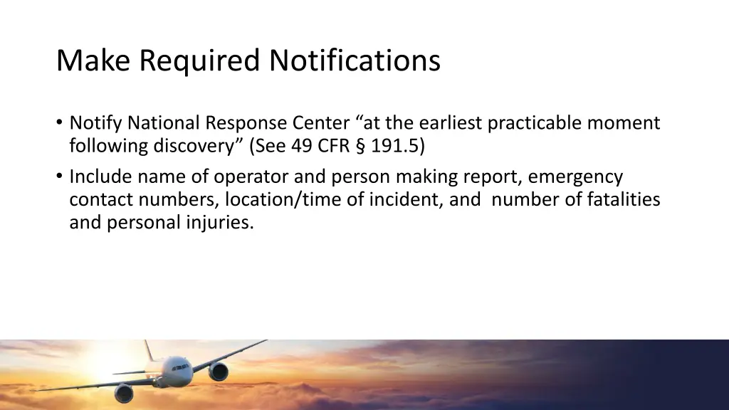 make required notifications