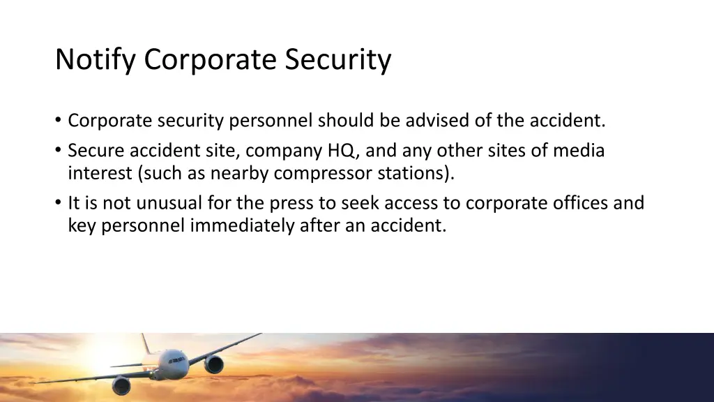 notify corporate security