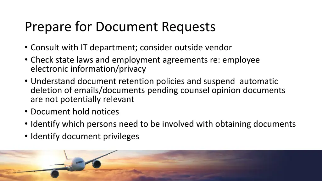 prepare for document requests