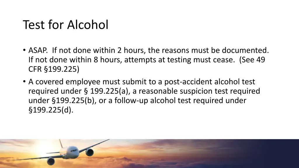 test for alcohol