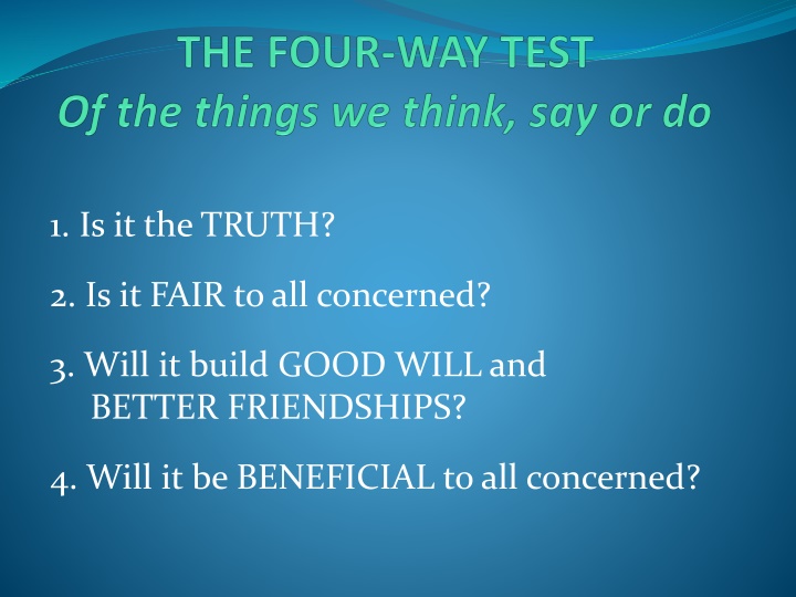 1 is it the truth