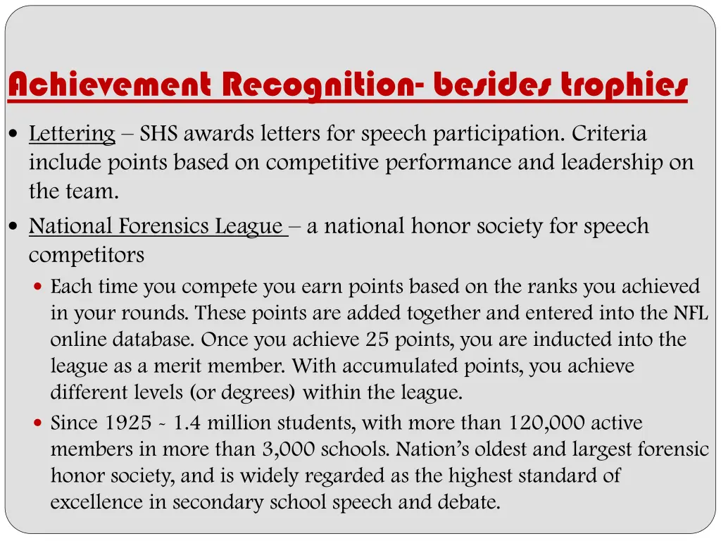 achievement recognition besides trophies