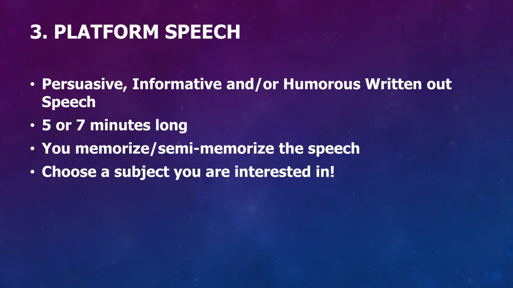 3 platform speech