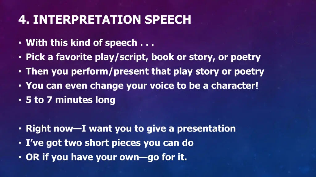 4 interpretation speech