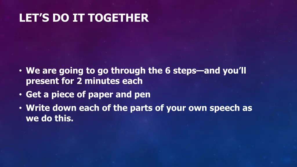 let s do it together
