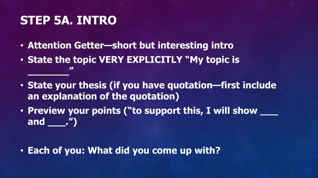 step 5a intro
