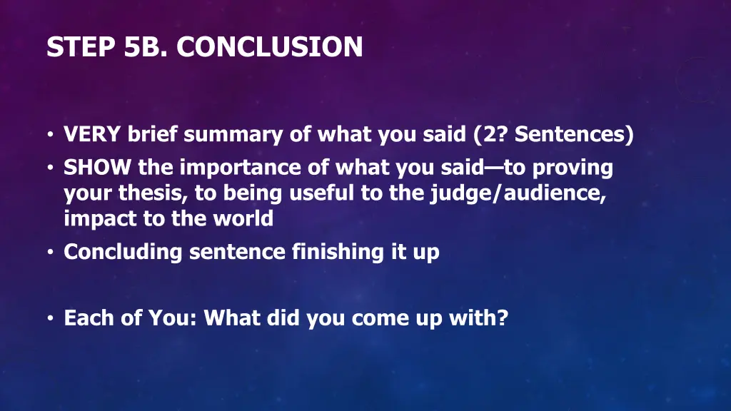 step 5b conclusion