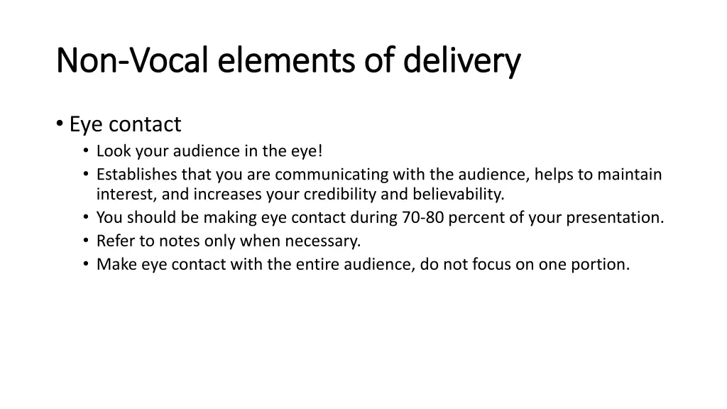 non non vocal elements of delivery vocal elements 1