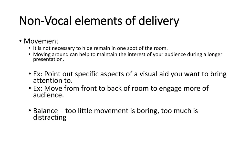 non non vocal elements of delivery vocal elements 3