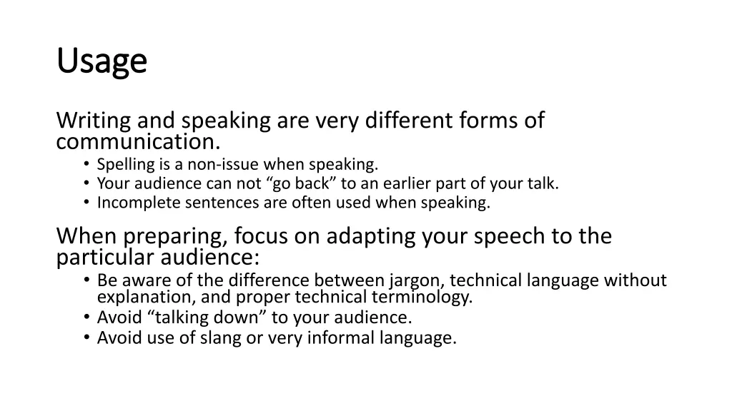 usage usage