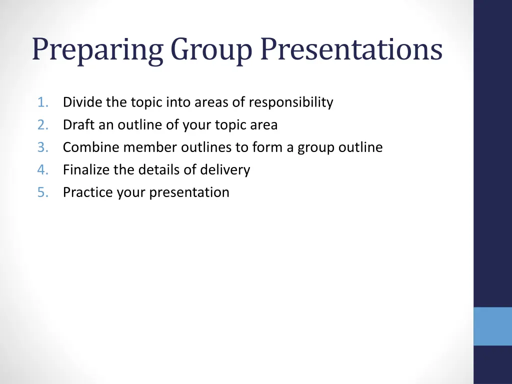 preparing group presentations
