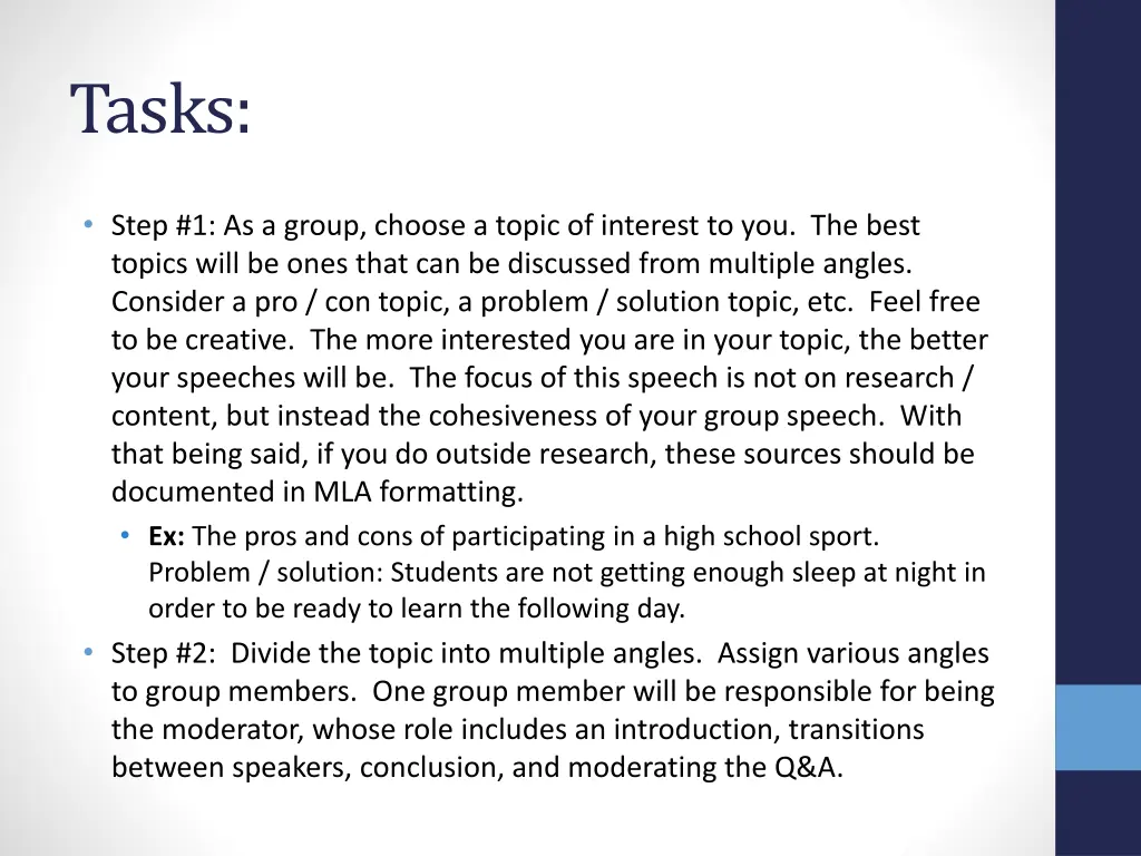 tasks