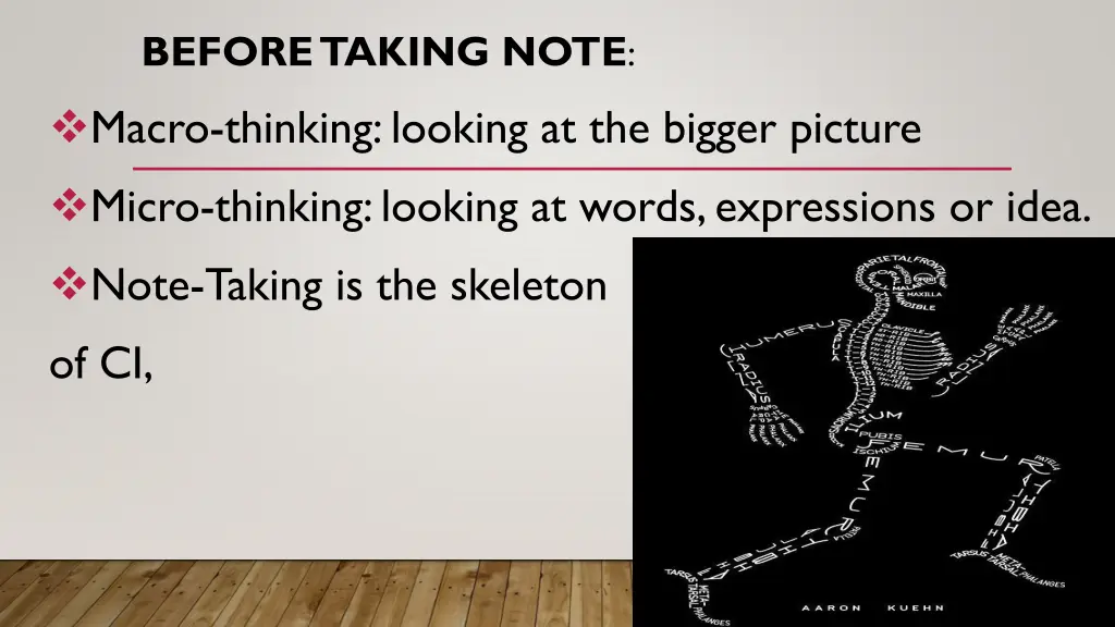 before taking note