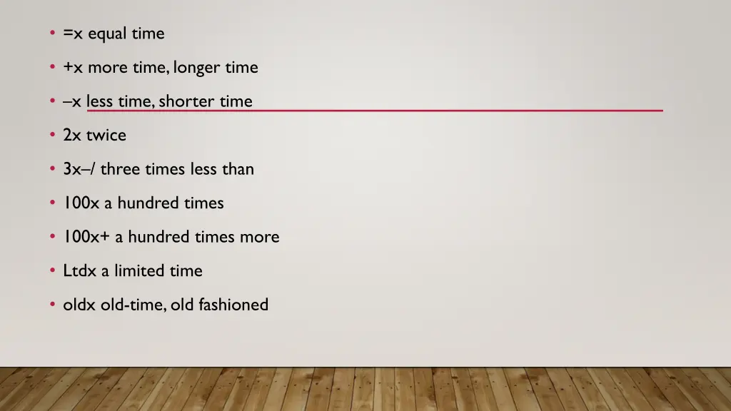 x equal time