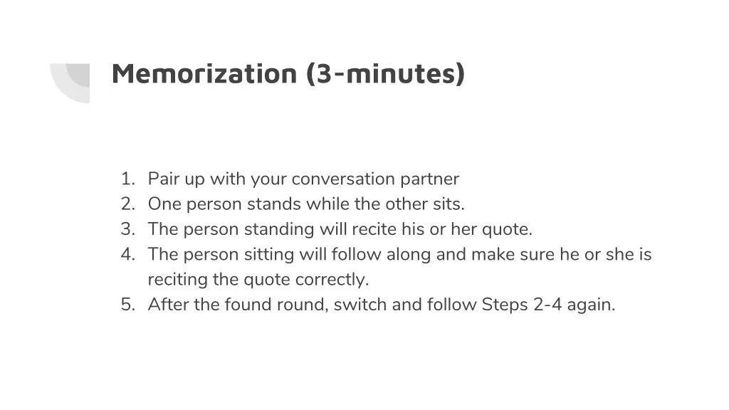 memorization 3 minutes