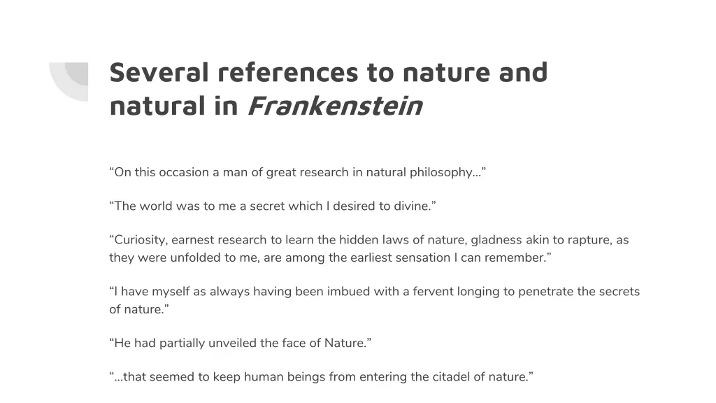 several references to nature and natural