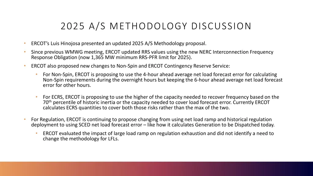 2025 a s methodology discussion