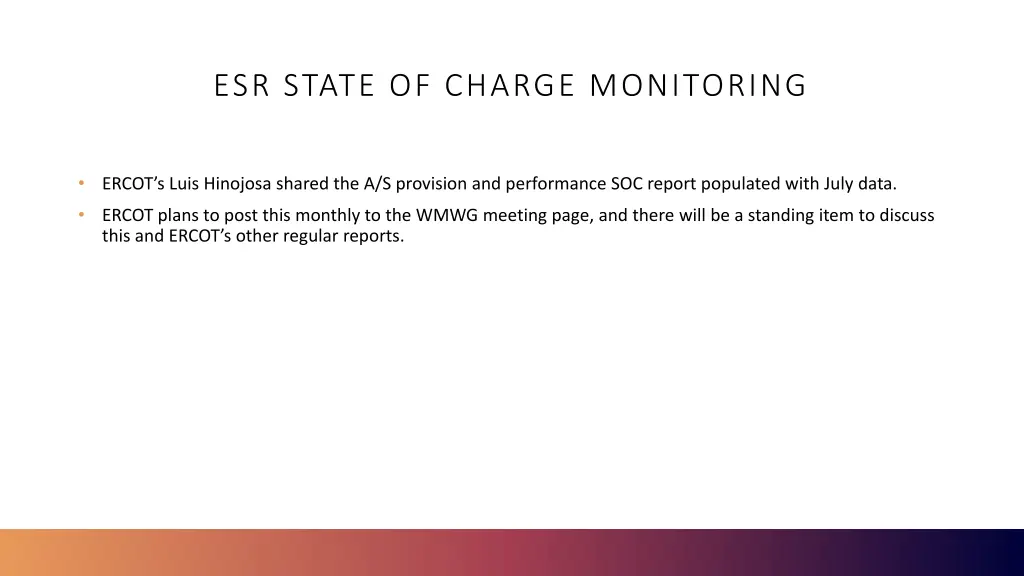 esr state of charge monitoring