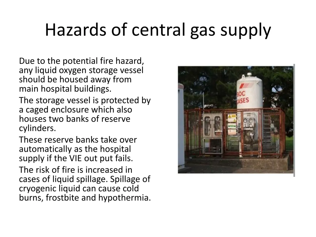 hazards of central gas supply