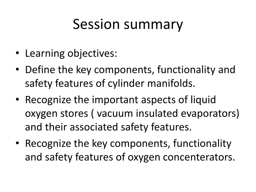 session summary